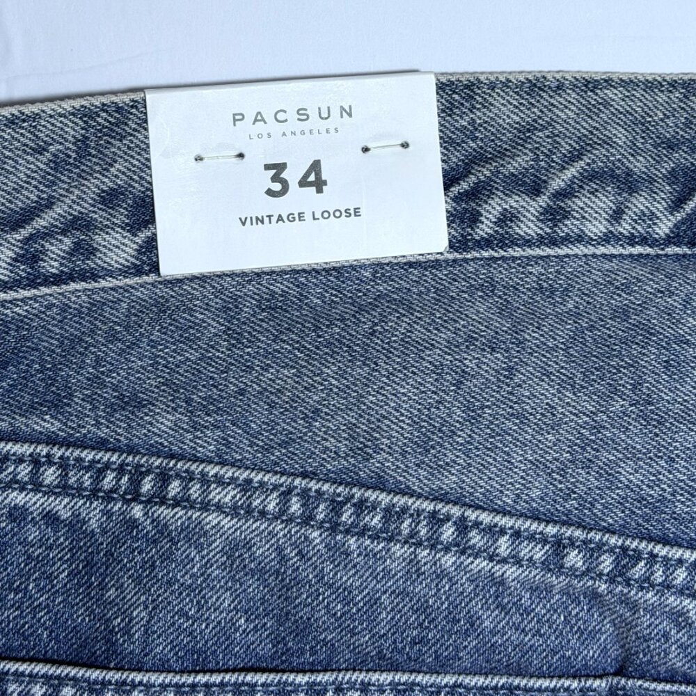 Pacsun Vintage Loose blue, straight leg Jeans Size 34 - Picture 4 of 14